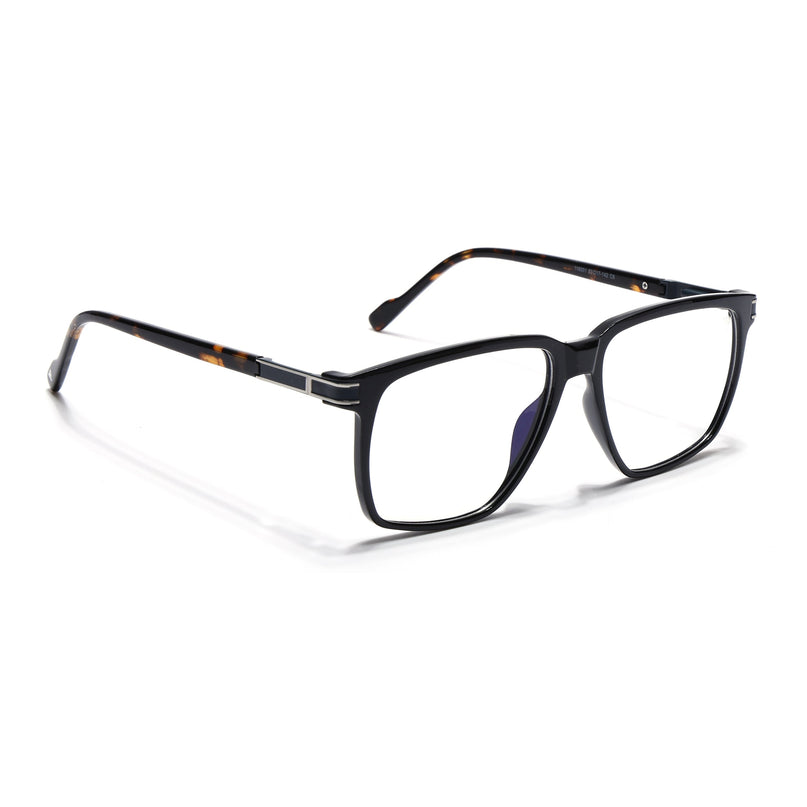 Voyage Shine Black Square Eyeglasses for Men & Women (116001FMG6957-C1)