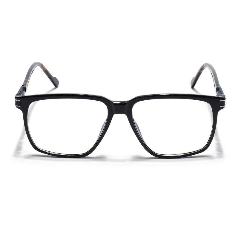 Voyage Shine Black Square Eyeglasses for Men & Women (116001FMG6957-C1)