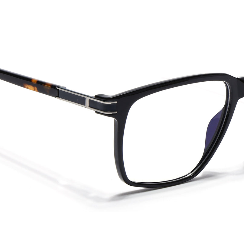 Voyage Shine Black Square Eyeglasses for Men & Women (116001FMG6957-C1)