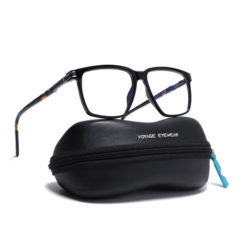 Voyage Shine Black Square Eyeglasses for Men & Women (116001FMG6957-C1)