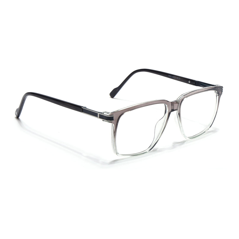 Voyage Grey & Clear Square Eyeglasses for Men & Women (116001FMG6959-C3)