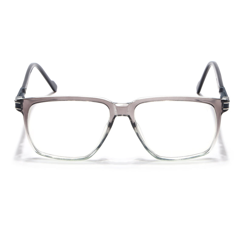 Voyage Grey & Clear Square Eyeglasses for Men & Women (116001FMG6959-C3)
