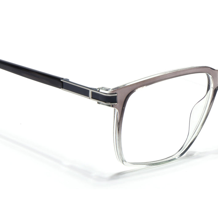 Voyage Grey & Clear Square Eyeglasses for Men & Women (116001FMG6959-C3)