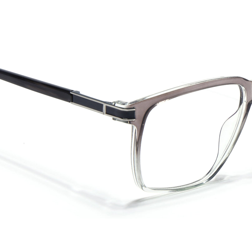 Voyage Grey & Clear Square Eyeglasses for Men & Women (116001FMG6959-C3)