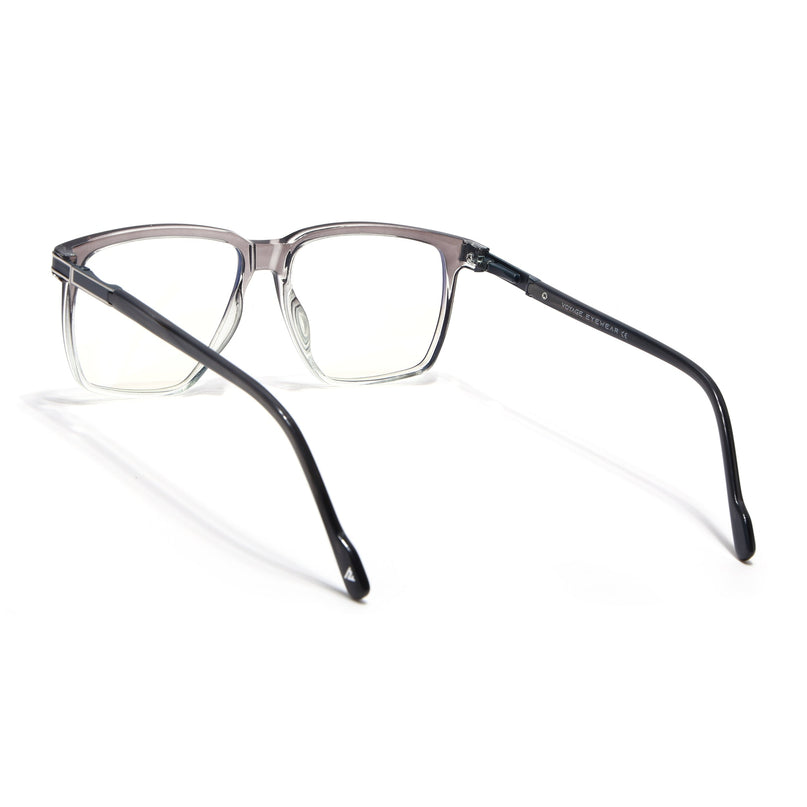 Voyage Grey & Clear Square Eyeglasses for Men & Women (116001FMG6959-C3)