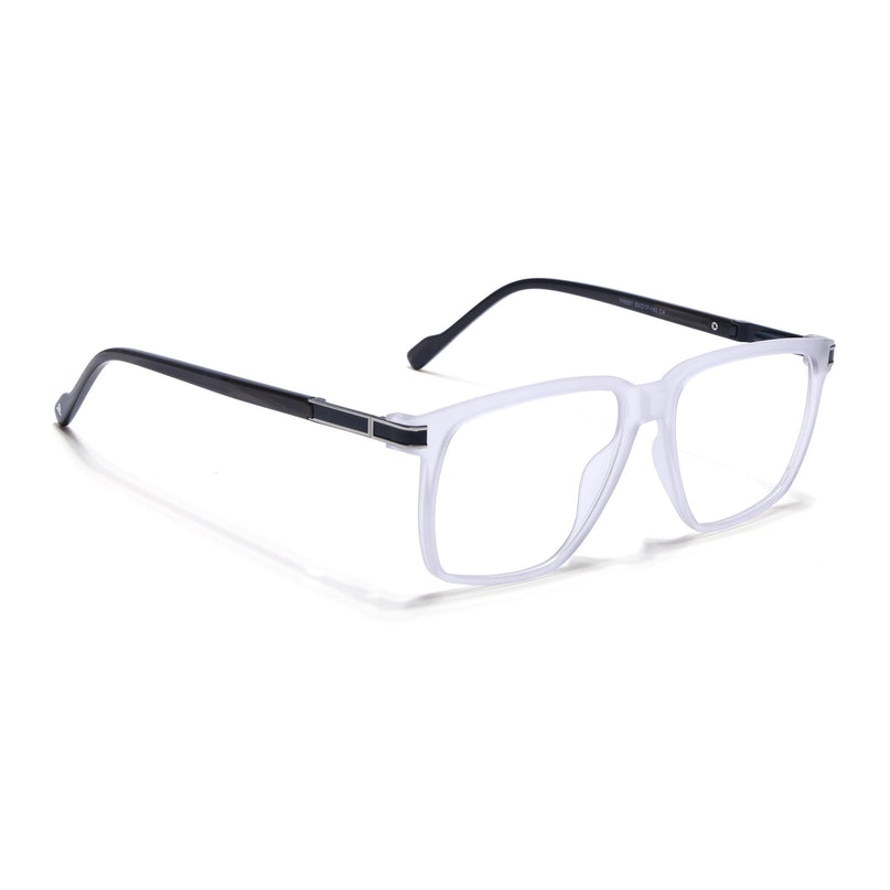 Voyage Matt Grey Square Eyeglasses for Men & Women (116001FMG6960-C4)