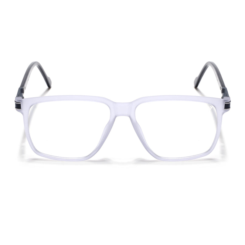 Voyage Matt Grey Square Eyeglasses for Men & Women (116001FMG6960-C4)