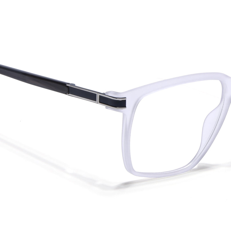Voyage Matt Grey Square Eyeglasses for Men & Women (116001FMG6960-C4)