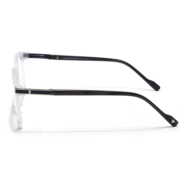 Voyage Matt Grey Square Eyeglasses for Men & Women (116001FMG6960-C4)