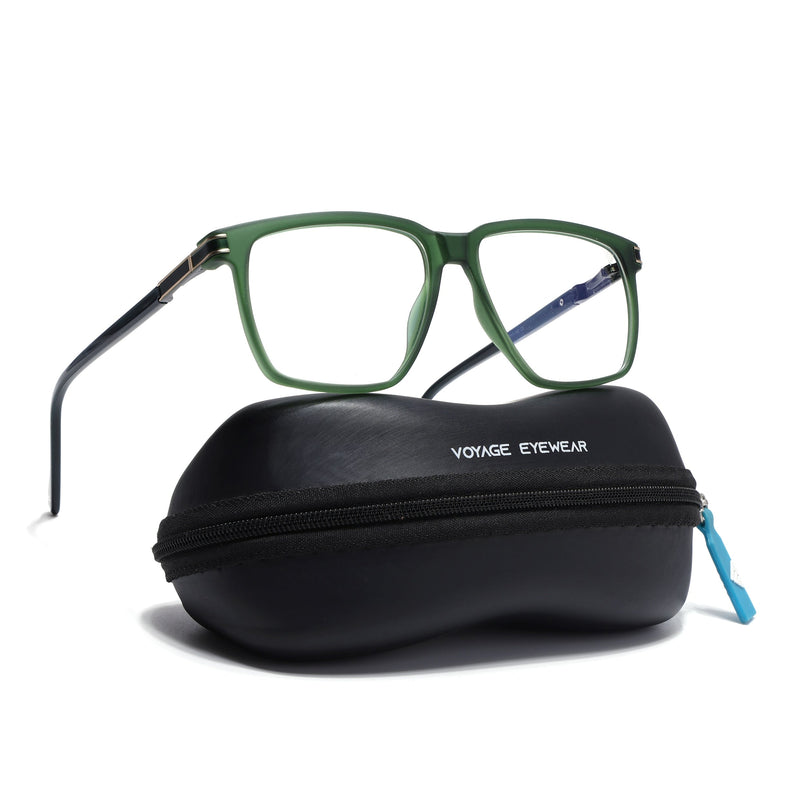 Voyage Green Square Eyeglasses for Men & Women (116001FMG6961-C5)