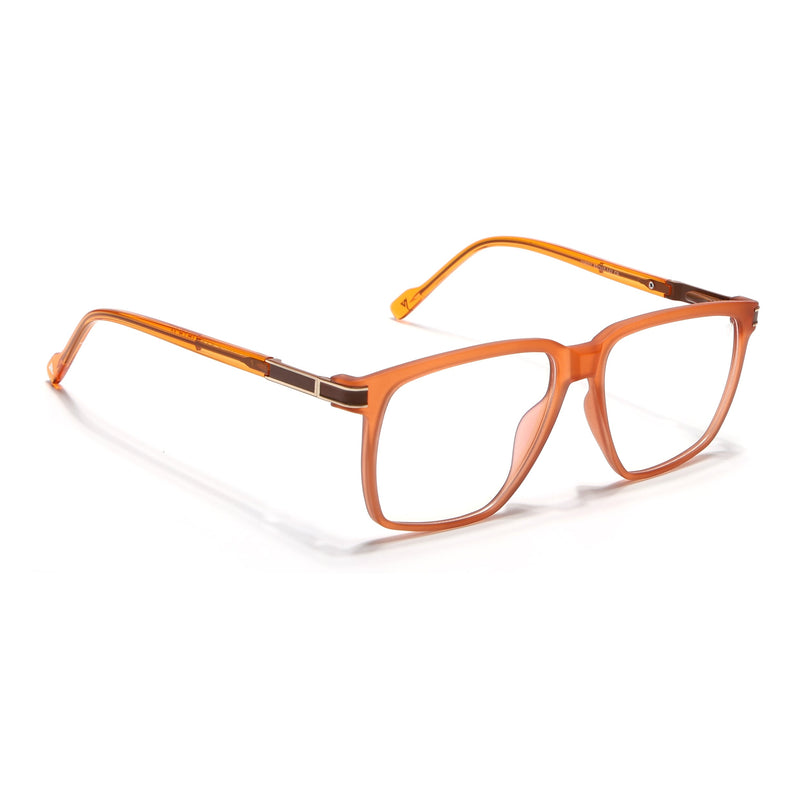 Voyage Orange Square Eyeglasses for Men & Women (116001FMG6962-C6)