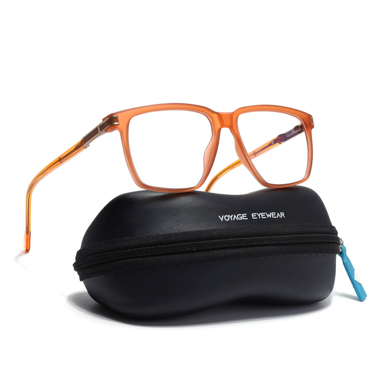 Voyage Orange Square Eyeglasses for Men & Women (116001FMG6962-C6)