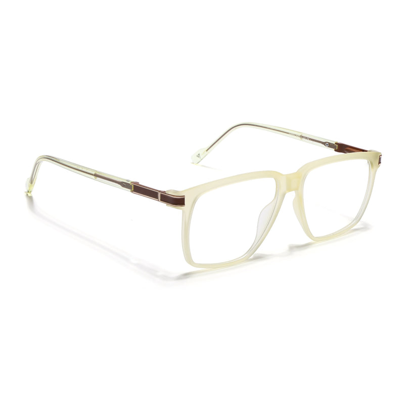 Voyage Light Yellow Square Eyeglasses for Men & Women (116001FMG6963-C7)
