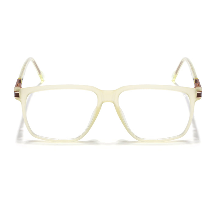 Voyage Light Yellow Square Eyeglasses for Men & Women (116001FMG6963-C7)