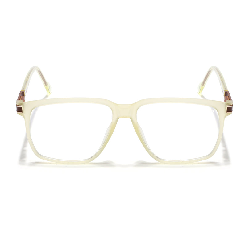 Voyage Light Yellow Square Eyeglasses for Men & Women (116001FMG6963-C7)