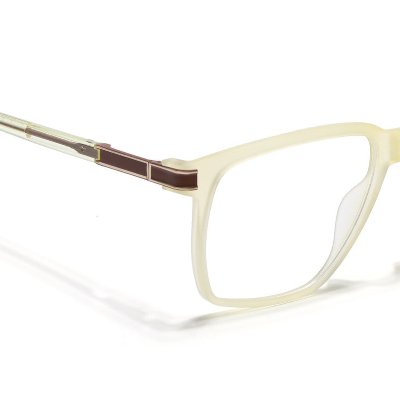 Voyage Light Yellow Square Eyeglasses for Men & Women (116001FMG6963-C7)