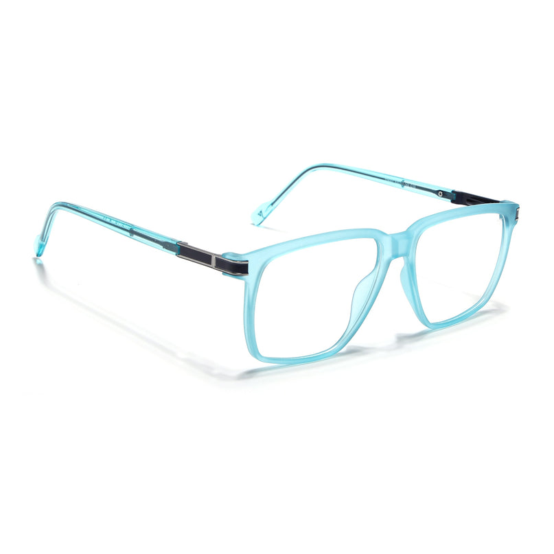 Voyage Sea Blue Square Eyeglasses for Men & Women (116001FMG6964-C8)