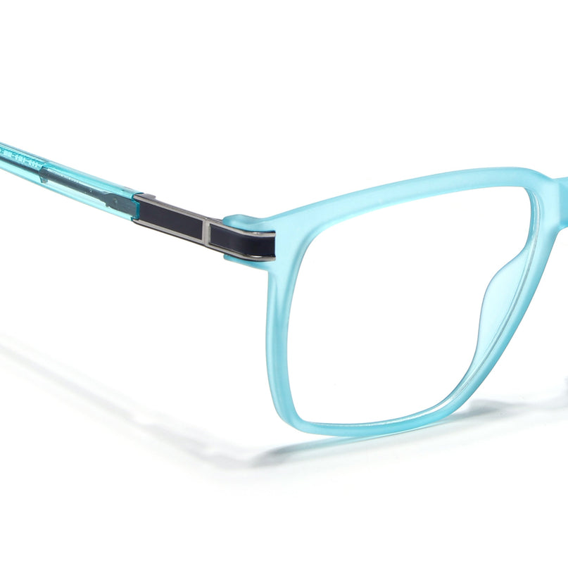 Voyage Sea Blue Square Eyeglasses for Men & Women (116001FMG6964-C8)