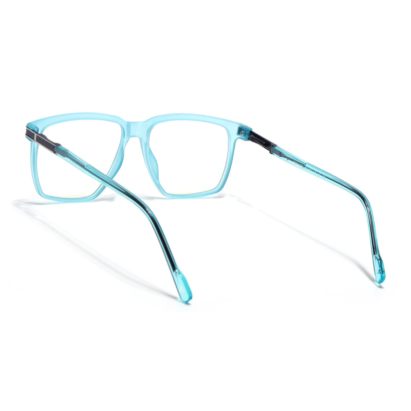 Voyage Sea Blue Square Eyeglasses for Men & Women (116001FMG6964-C8)