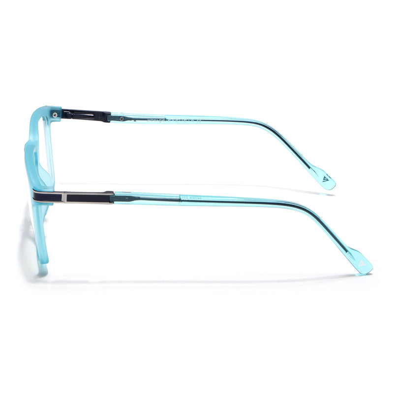 Voyage Sea Blue Square Eyeglasses for Men & Women (116001FMG6964-C8)
