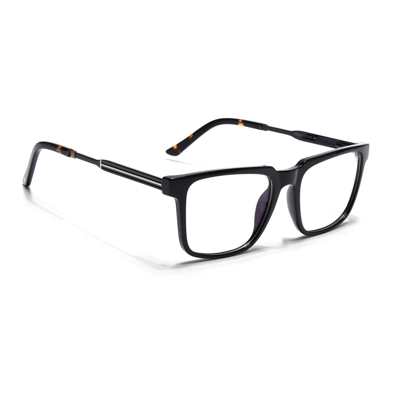 Voyage Shine Black Square Eyeglasses for Men & Women (116002FMG6967-C1)