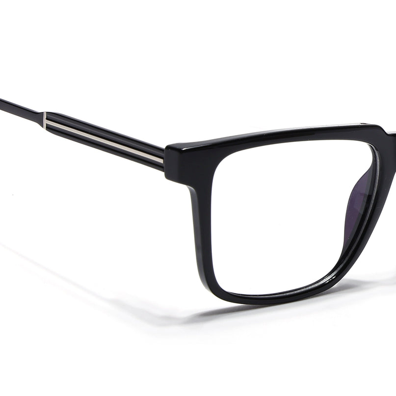 Voyage Shine Black Square Eyeglasses for Men & Women (116002FMG6967-C1)