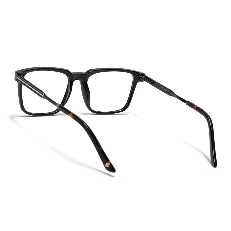 Voyage Shine Black Square Eyeglasses for Men & Women (116002FMG6967-C1)