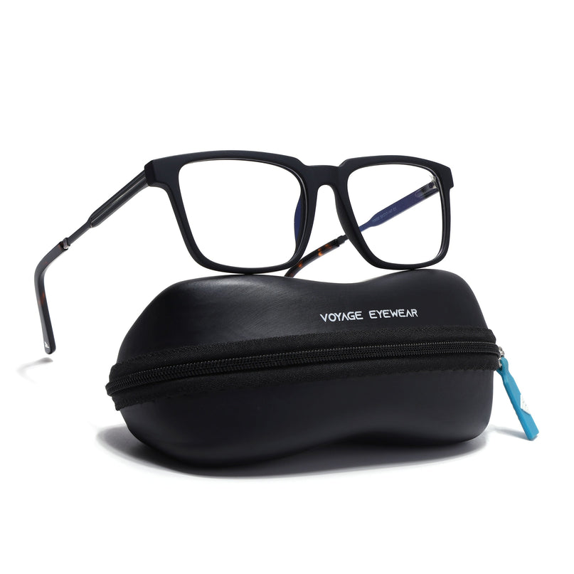 Voyage Matt Black Square Eyeglasses for Men & Women (116002FMG6968-C2)