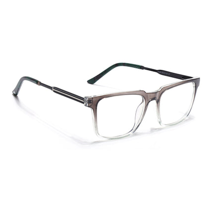 Voyage Grey & Clear Square Eyeglasses for Men & Women (116002FMG6969-C3)
