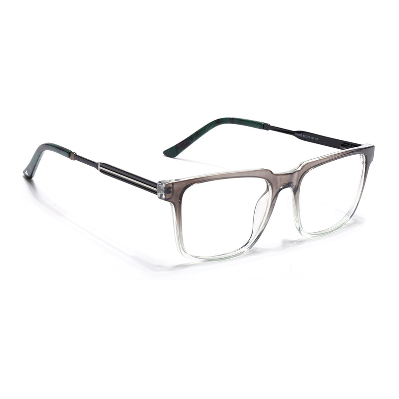 Voyage Grey & Clear Square Eyeglasses for Men & Women (116002FMG6969-C3)