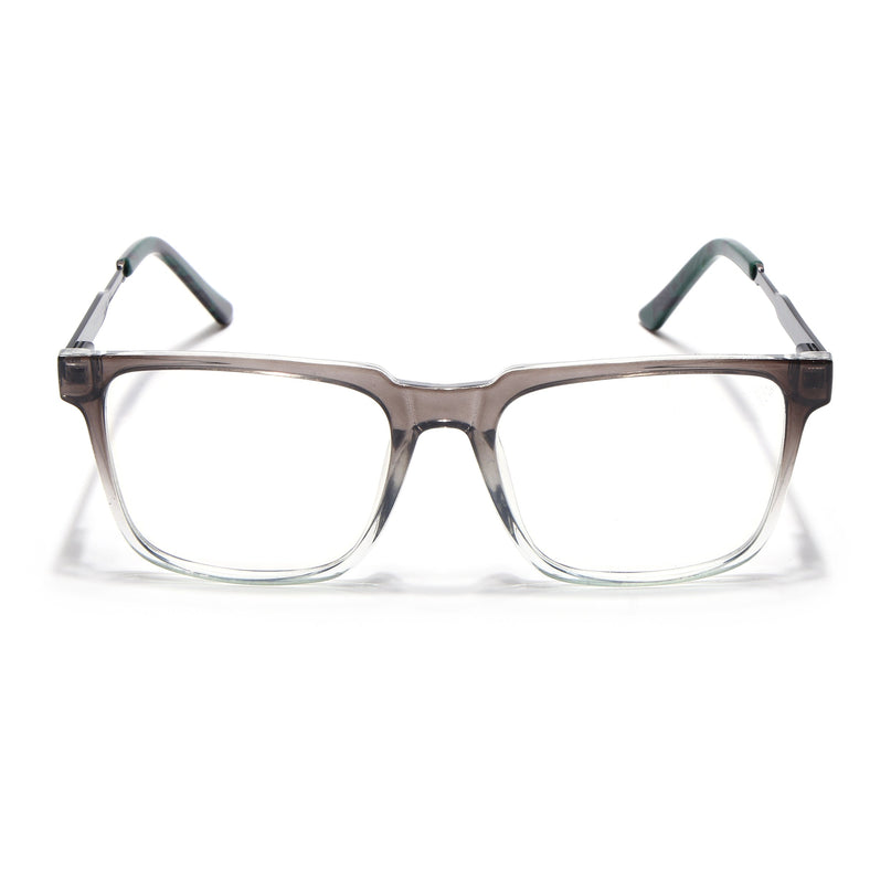 Voyage Grey & Clear Square Eyeglasses for Men & Women (116002FMG6969-C3)
