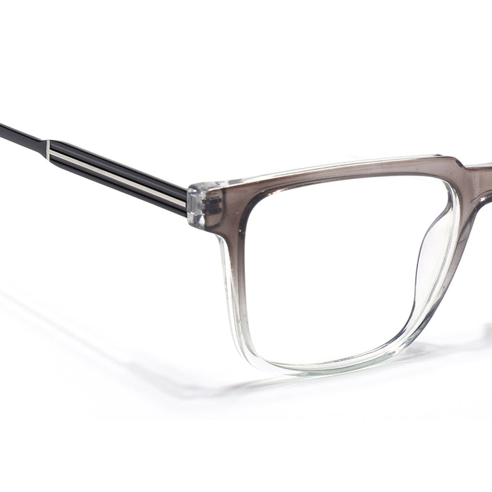 Voyage Grey & Clear Square Eyeglasses for Men & Women (116002FMG6969-C3)