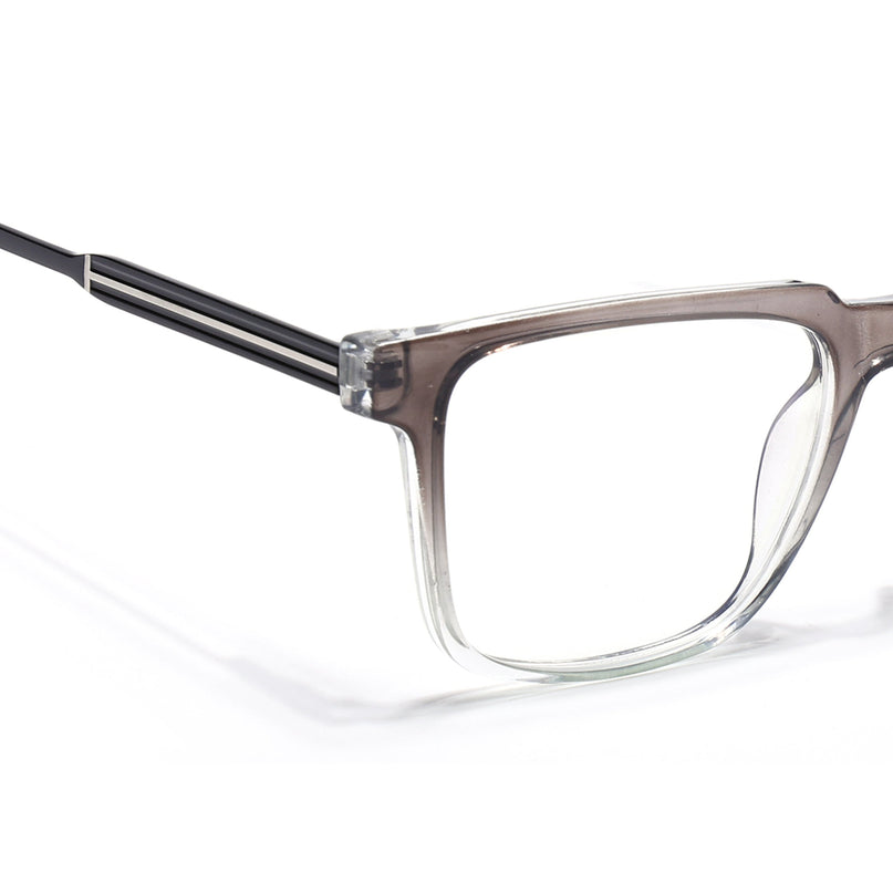 Voyage Grey & Clear Square Eyeglasses for Men & Women (116002FMG6969-C3)