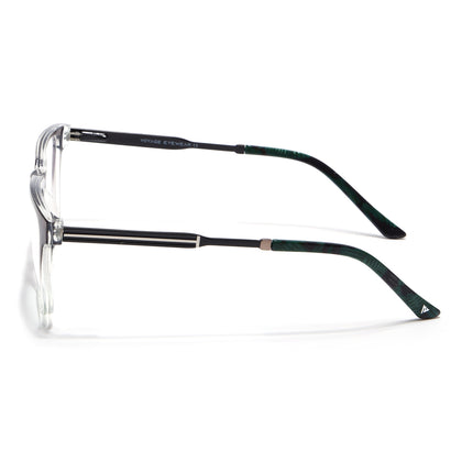 Voyage Grey & Clear Square Eyeglasses for Men & Women (116002FMG6969-C3)