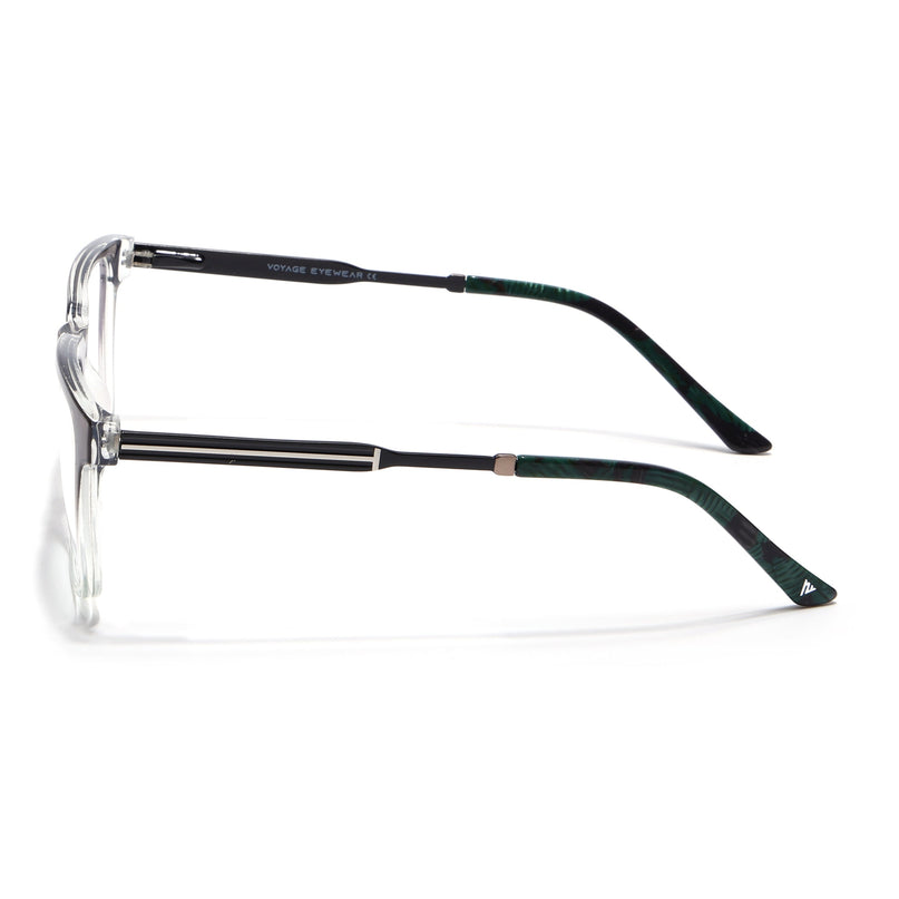 Voyage Grey & Clear Square Eyeglasses for Men & Women (116002FMG6969-C3)