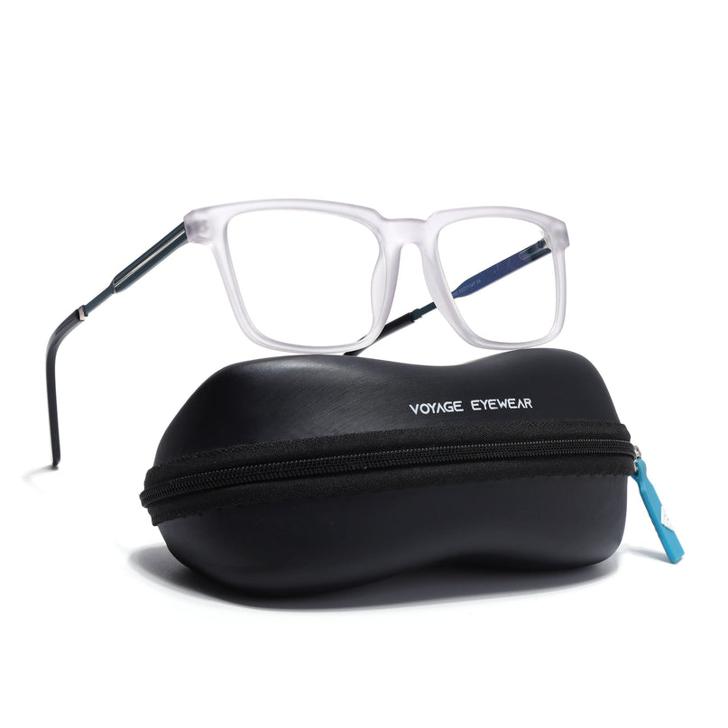 Voyage Matt Grey Square Eyeglasses for Men & Women (116002FMG6970-C4)