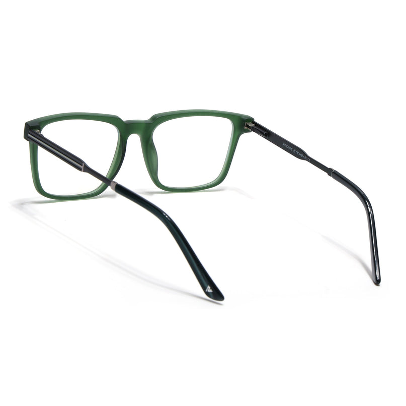 Voyage Green Square Eyeglasses for Men & Women (116002FMG6971-C5)