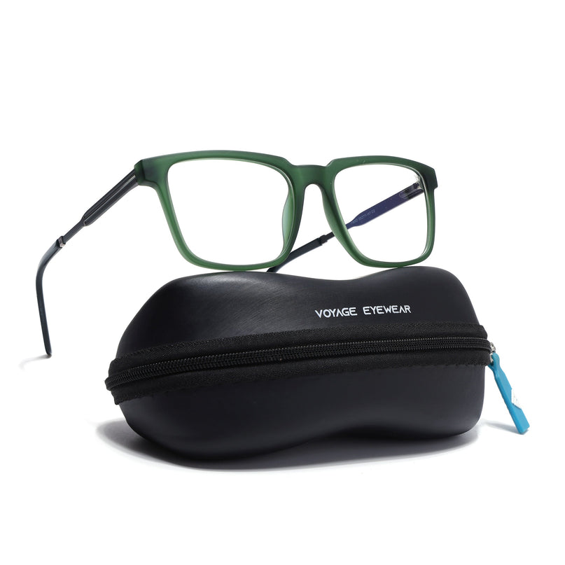 Voyage Green Square Eyeglasses for Men & Women (116002FMG6971-C5)