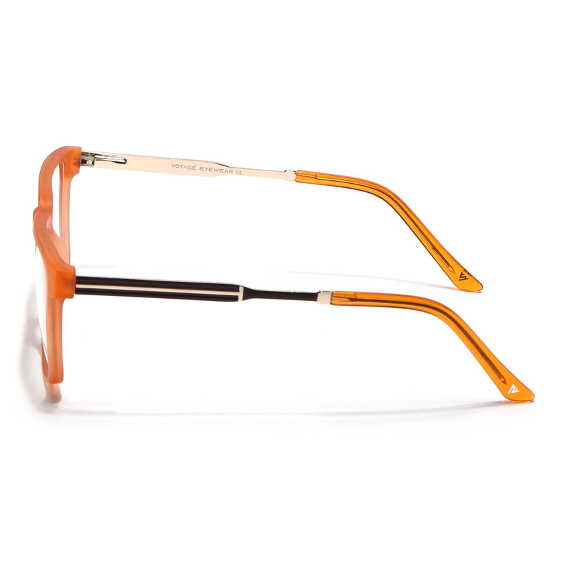 Voyage Orange Square Eyeglasses for Men & Women (116002FMG6972-C6)