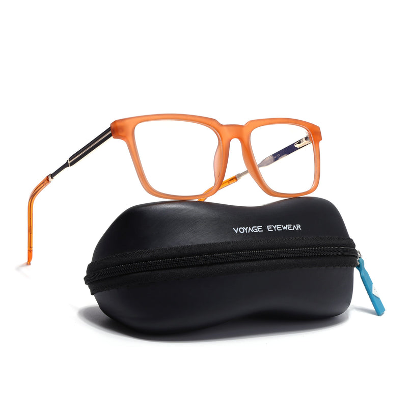 Voyage Orange Square Eyeglasses for Men & Women (116002FMG6972-C6)