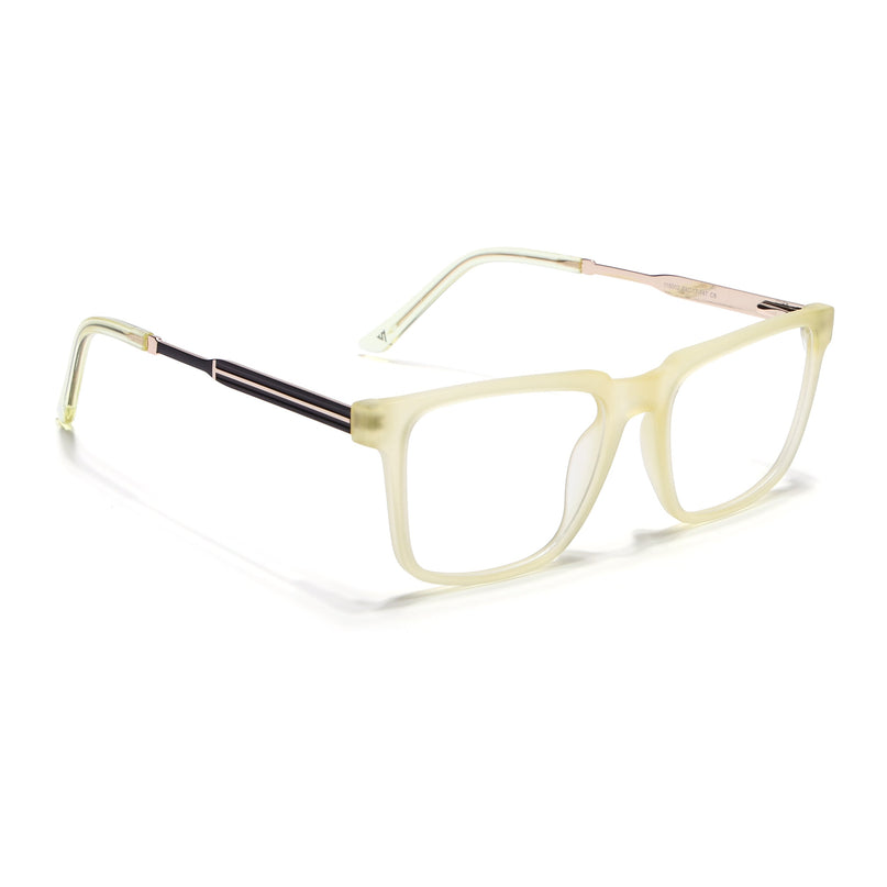 Voyage Light Yellow Square Eyeglasses for Men & Women (116002FMG6973-C7)