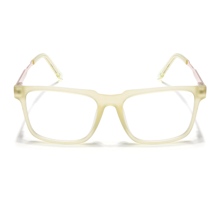 Voyage Light Yellow Square Eyeglasses for Men & Women (116002FMG6973-C7)