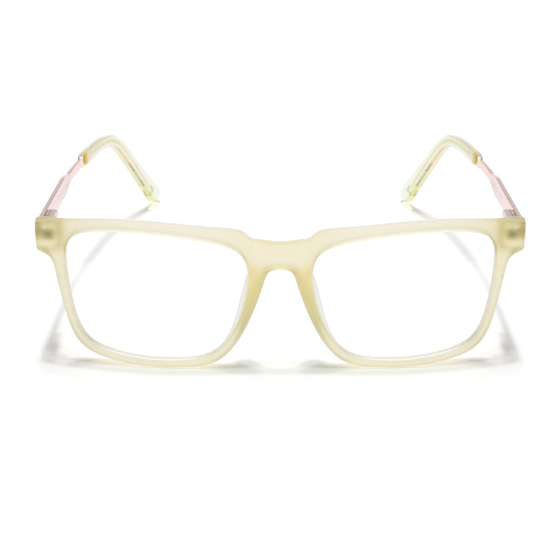 Voyage Light Yellow Square Eyeglasses for Men & Women (116002FMG6973-C7)