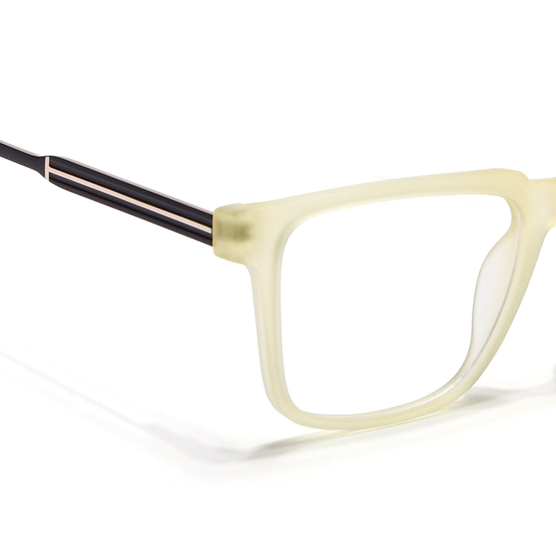 Voyage Light Yellow Square Eyeglasses for Men & Women (116002FMG6973-C7)