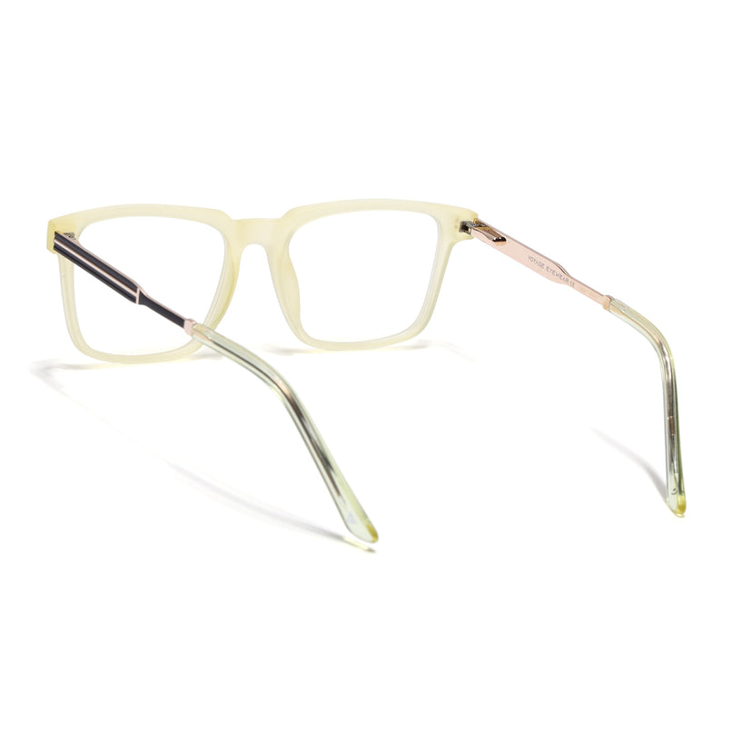 Voyage Light Yellow Square Eyeglasses for Men & Women (116002FMG6973-C7)