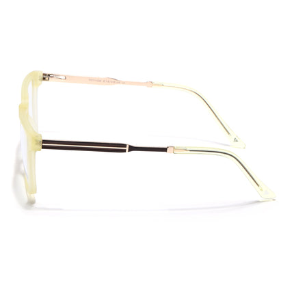Voyage Light Yellow Square Eyeglasses for Men & Women (116002FMG6973-C7)