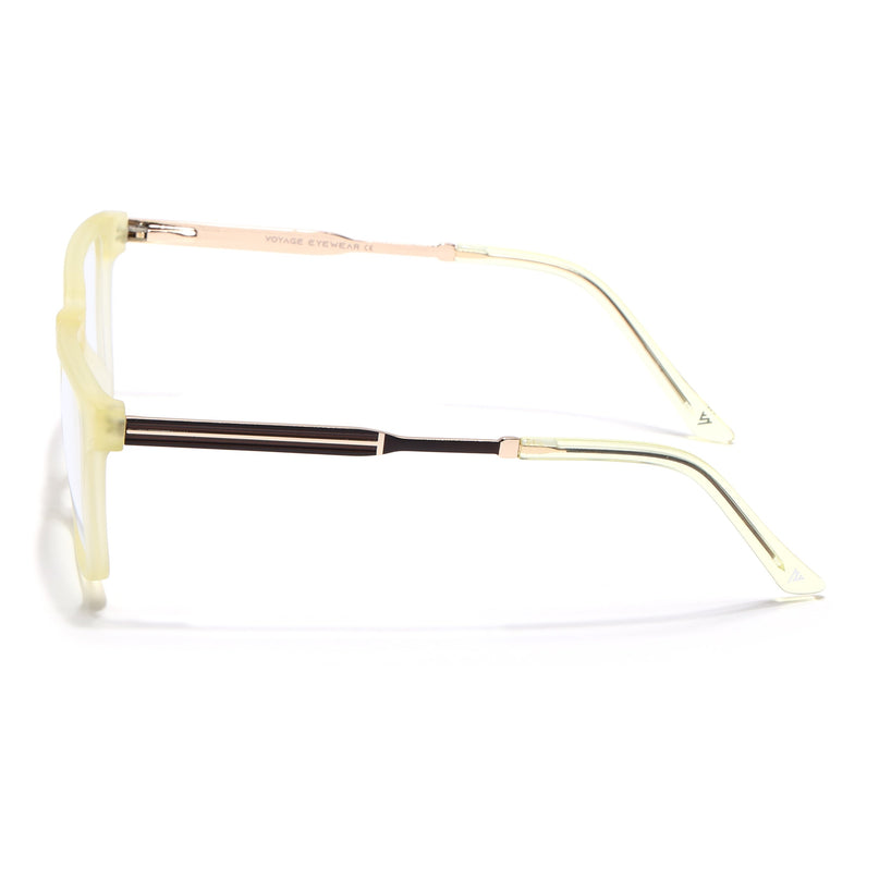 Voyage Light Yellow Square Eyeglasses for Men & Women (116002FMG6973-C7)