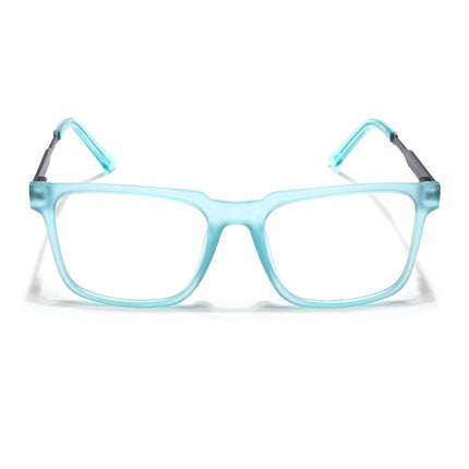 Voyage Sea Blue Square Eyeglasses for Men & Women (116002FMG6974-C8)