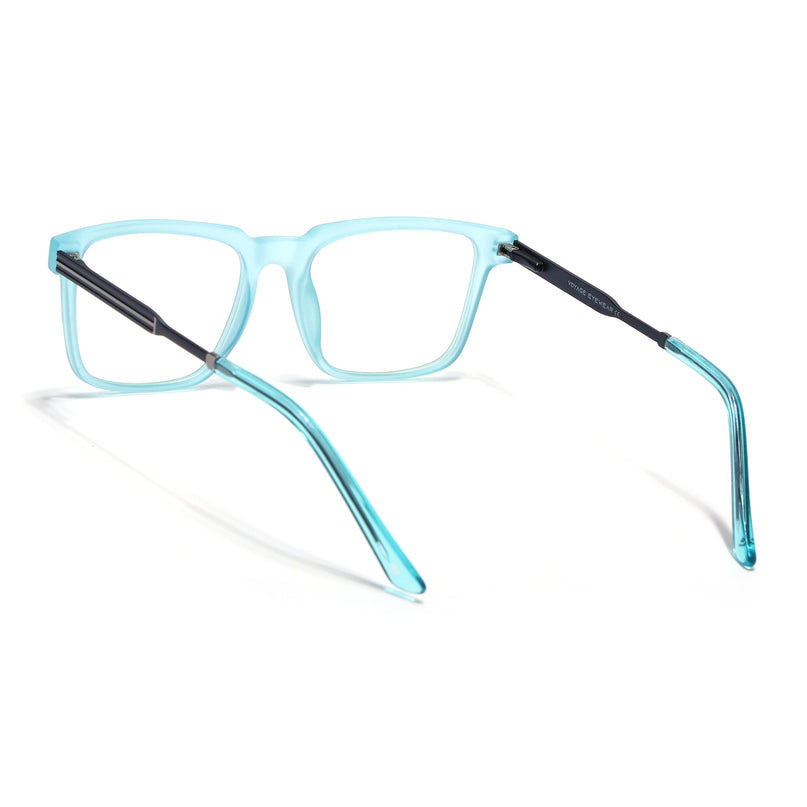 Voyage Sea Blue Square Eyeglasses for Men & Women (116002FMG6974-C8)