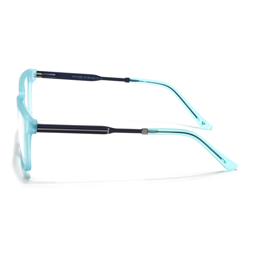 Voyage Sea Blue Square Eyeglasses for Men & Women (116002FMG6974-C8)